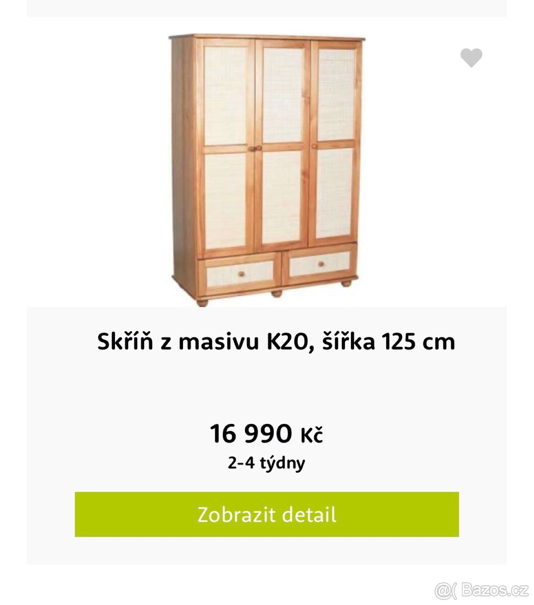 Dřevěná ložnice komplet masiv - 11