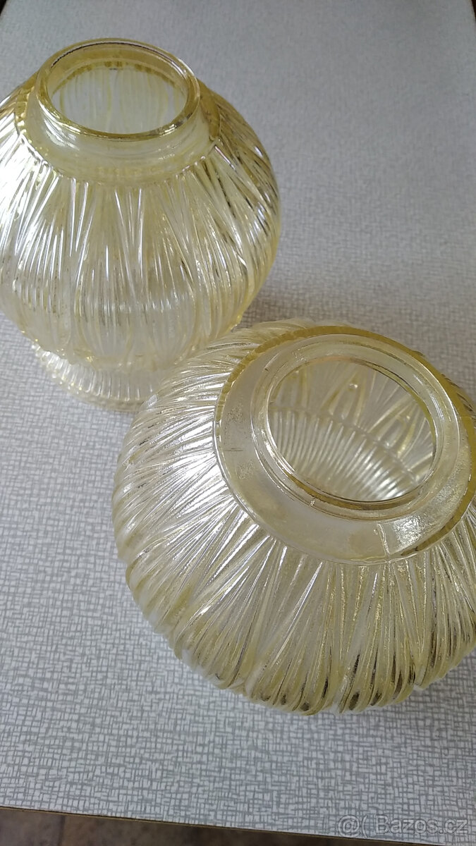 Zářivka, Lampička; Lampa dřevěná+2 polštáře; skleněné báně - 11