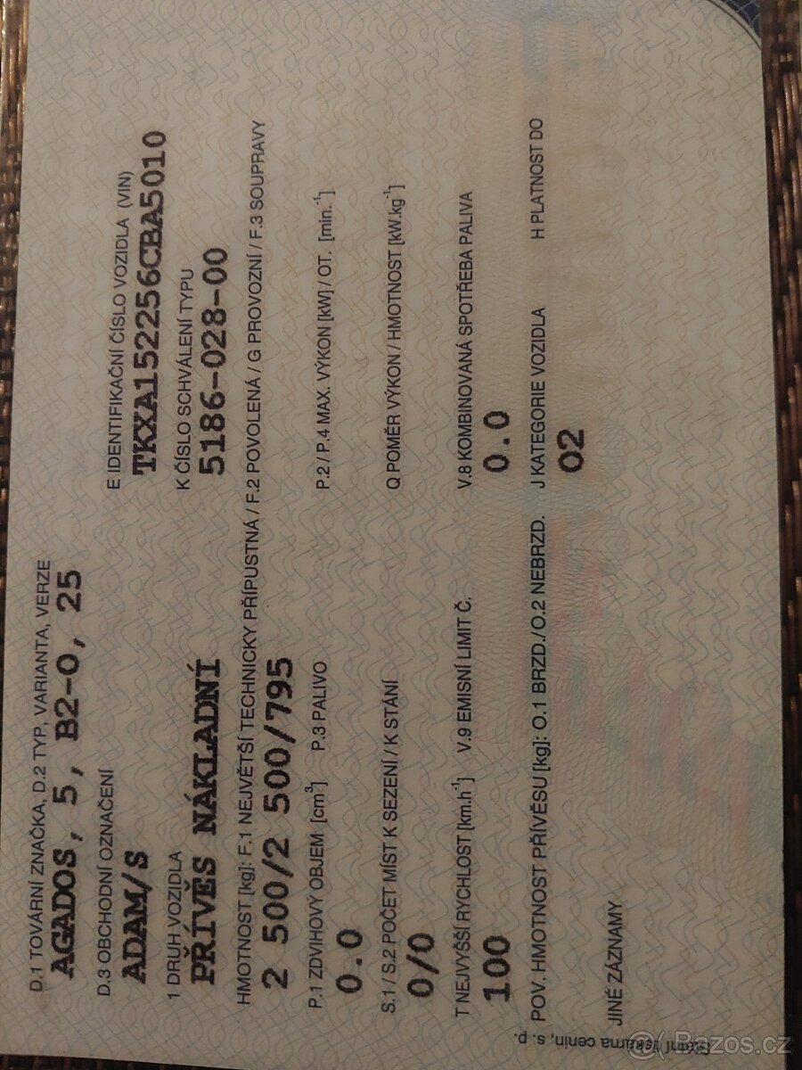 Nákladní vlek, plato za automobil AGADOS 2,5T - 11