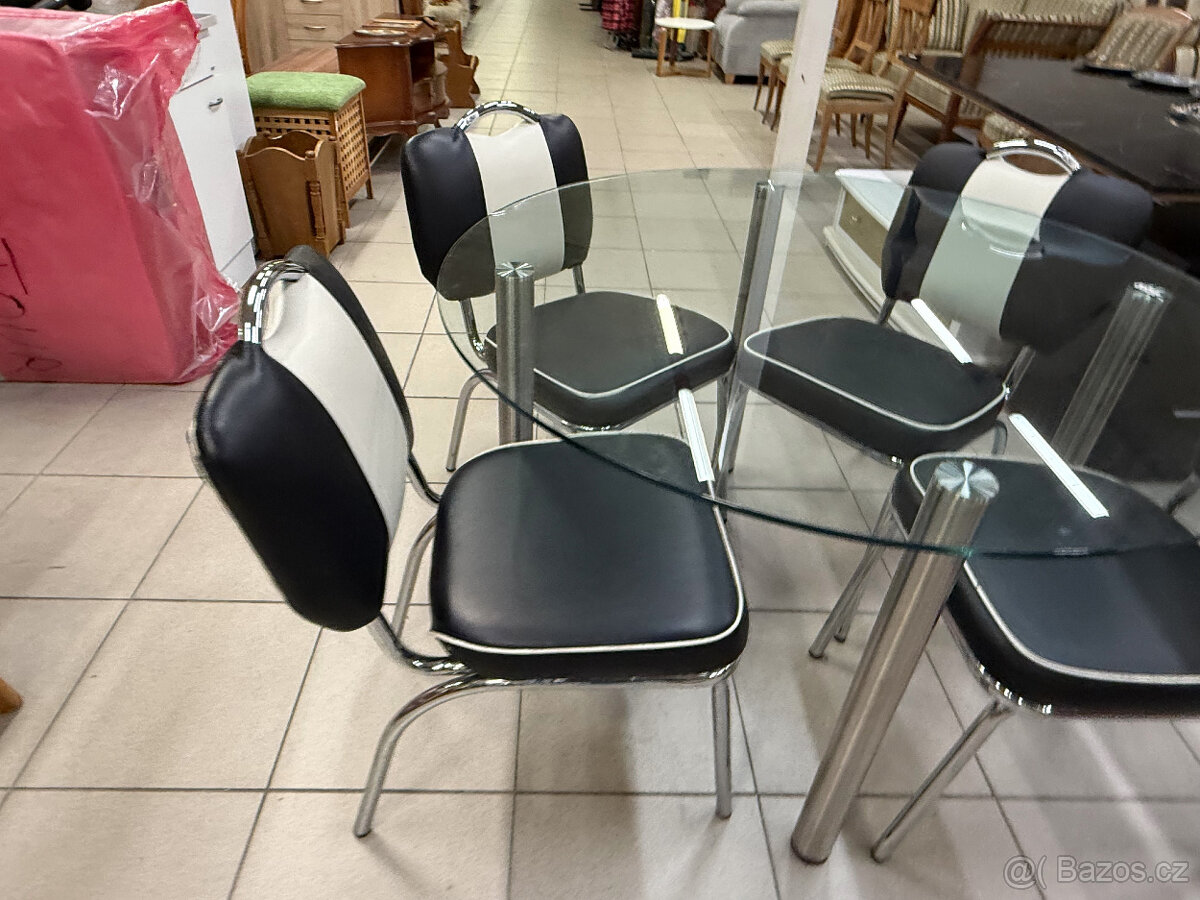 10 kusů chromovaných ,,Amerických" židlí - 11