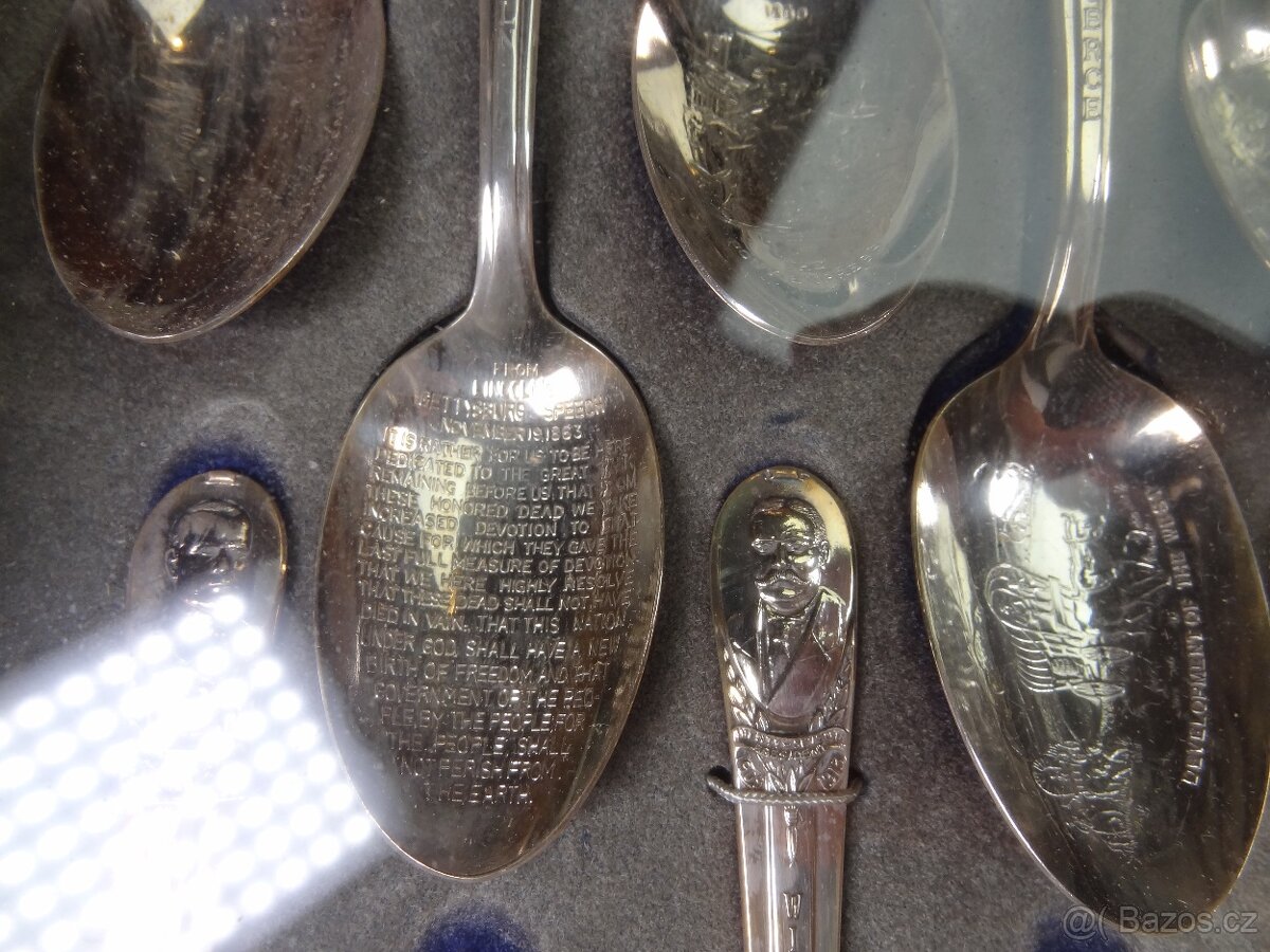 Sada lžic. Vyobrazený Americké prezidenty - 11