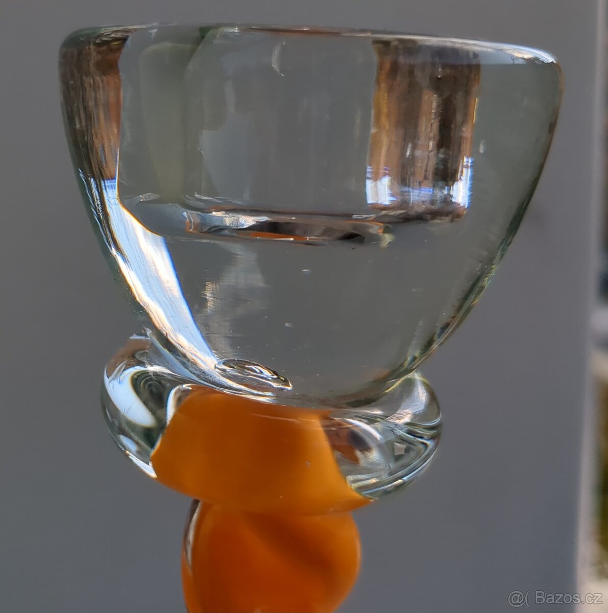 JAROSLAV SVOBODA - oranžový skl. svícen - 40 cm - 11