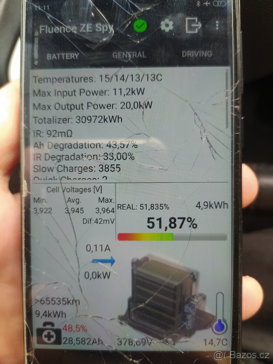 Elektromobil Renault Fluence Z.E. r.v.2012, dojazd 50km - 11