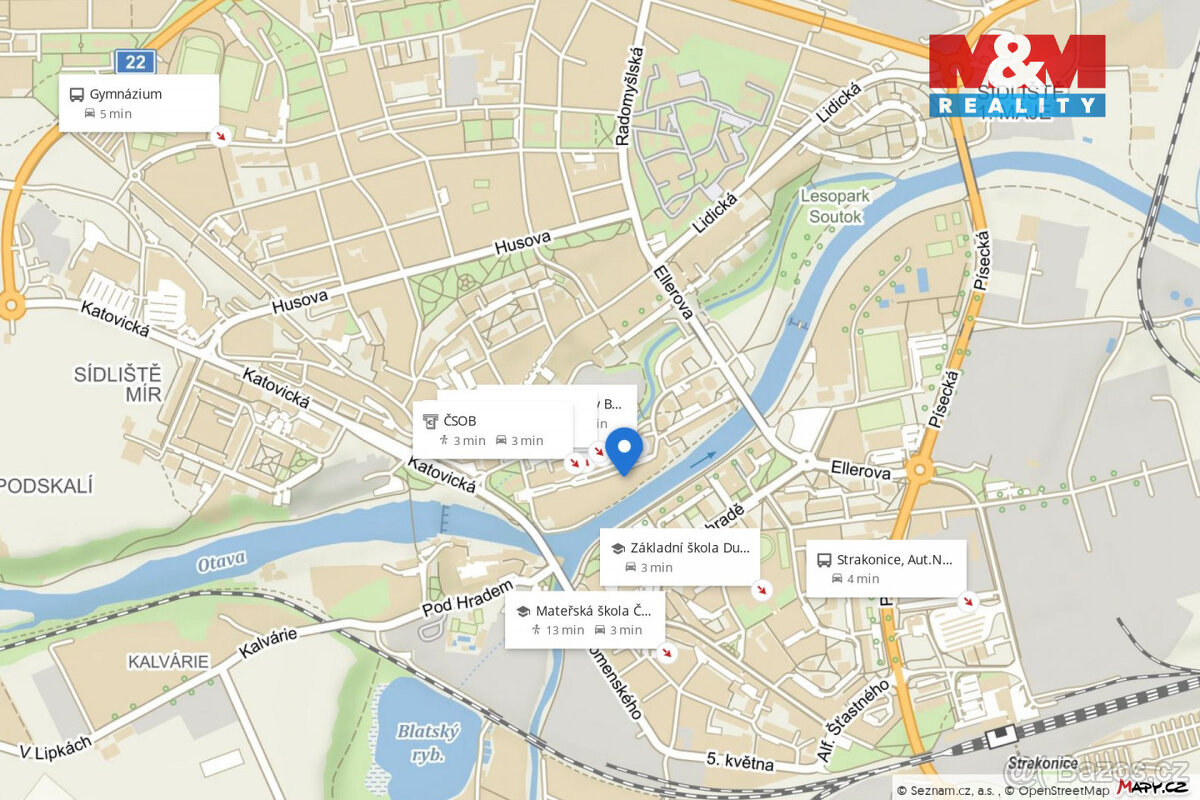 Pronájem bytu 2+kk, 55 m², Strakonice, ul. Palackého náměstí - 11