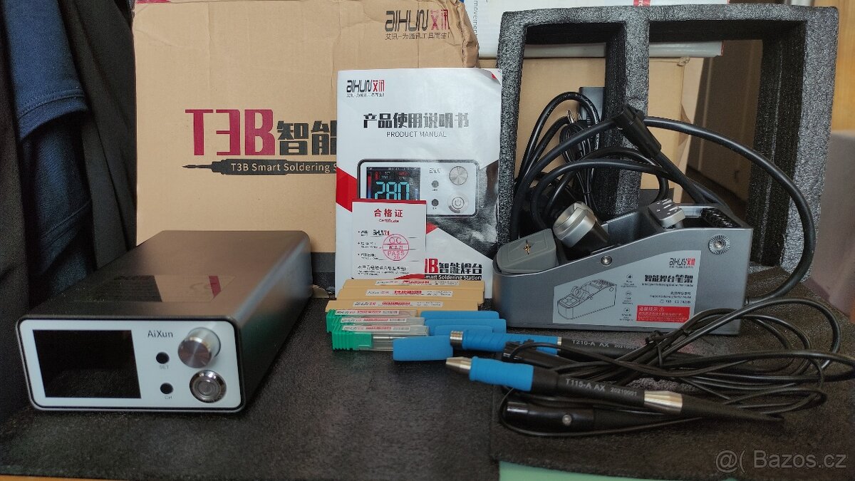 AIXUN T3B Pájecí stanice + všechny pera a hroty T115 & T210 - 11