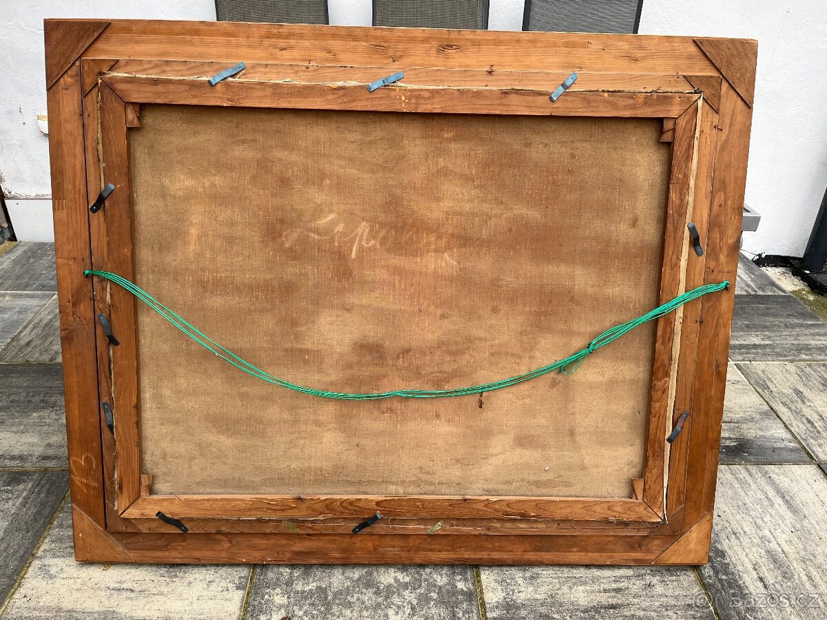 Velká olejomalba na plátně lesní zvěř - AKCE doprava - 11