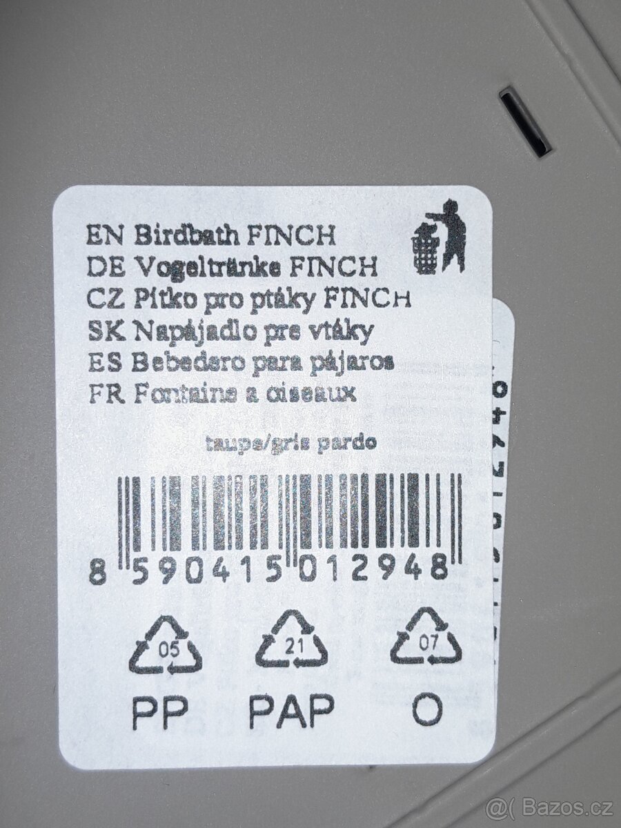 Pítko pro ptáčky finch/plastia - 11