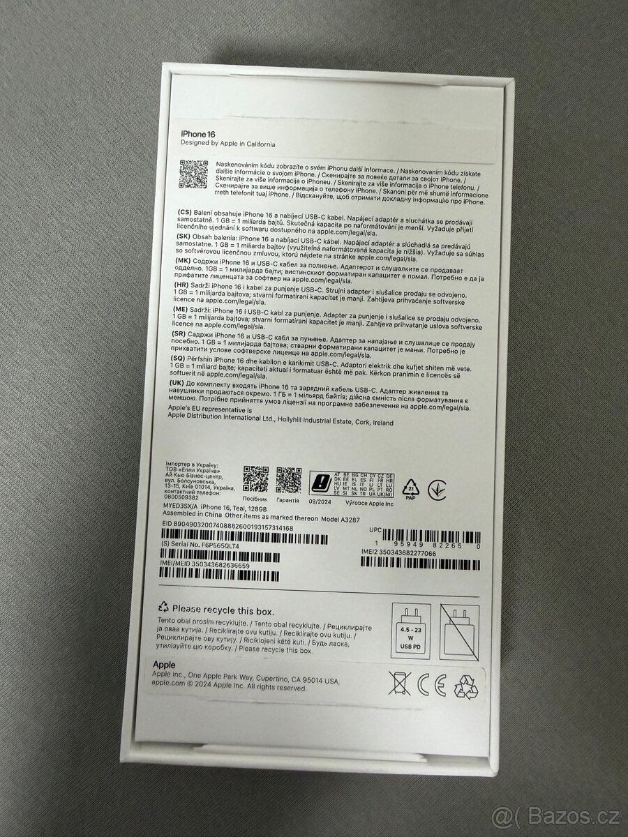 Mobilní telefon Apple iPhone 16, 128 gb, 98%, modrozelený - 11