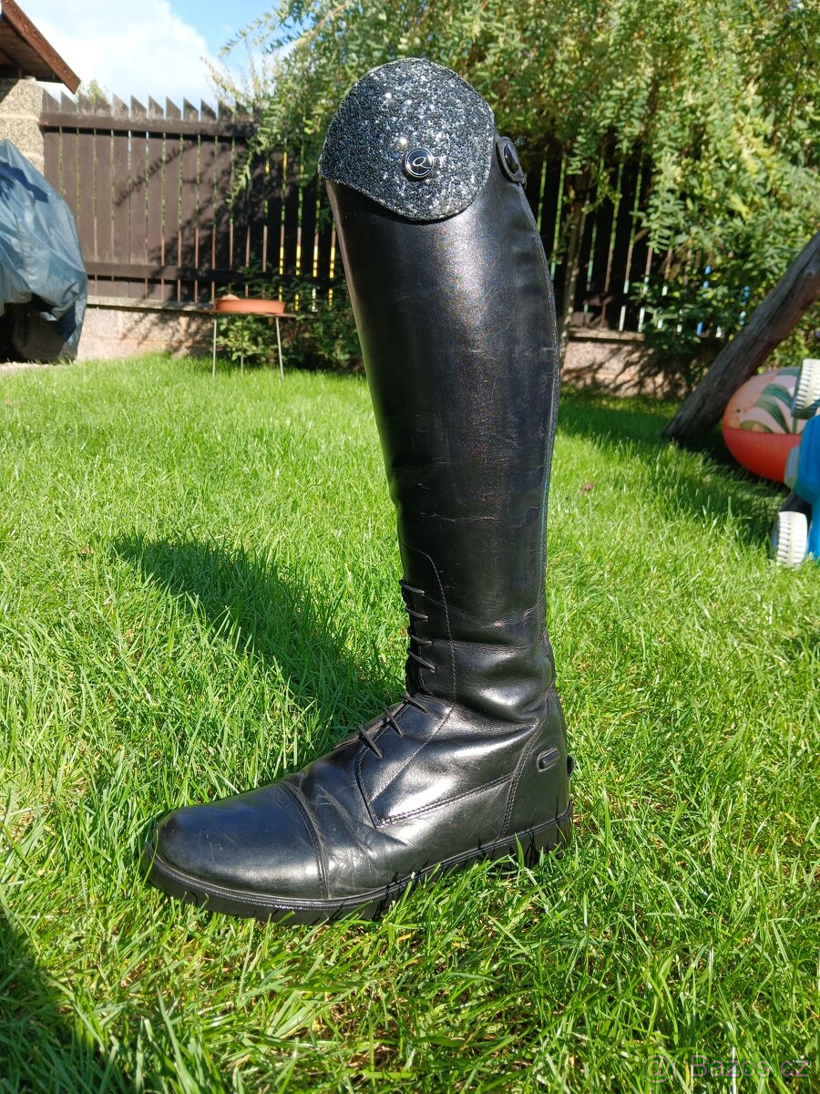 Vysoké jezdecké boty QHP Romy Junior, standartní lýtko - 11