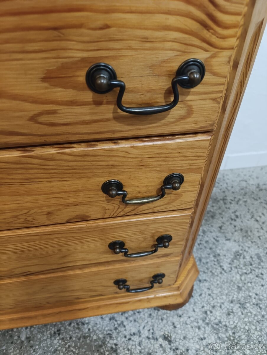 Rustikální šuplíková komoda, nábytek z masívu, - 11