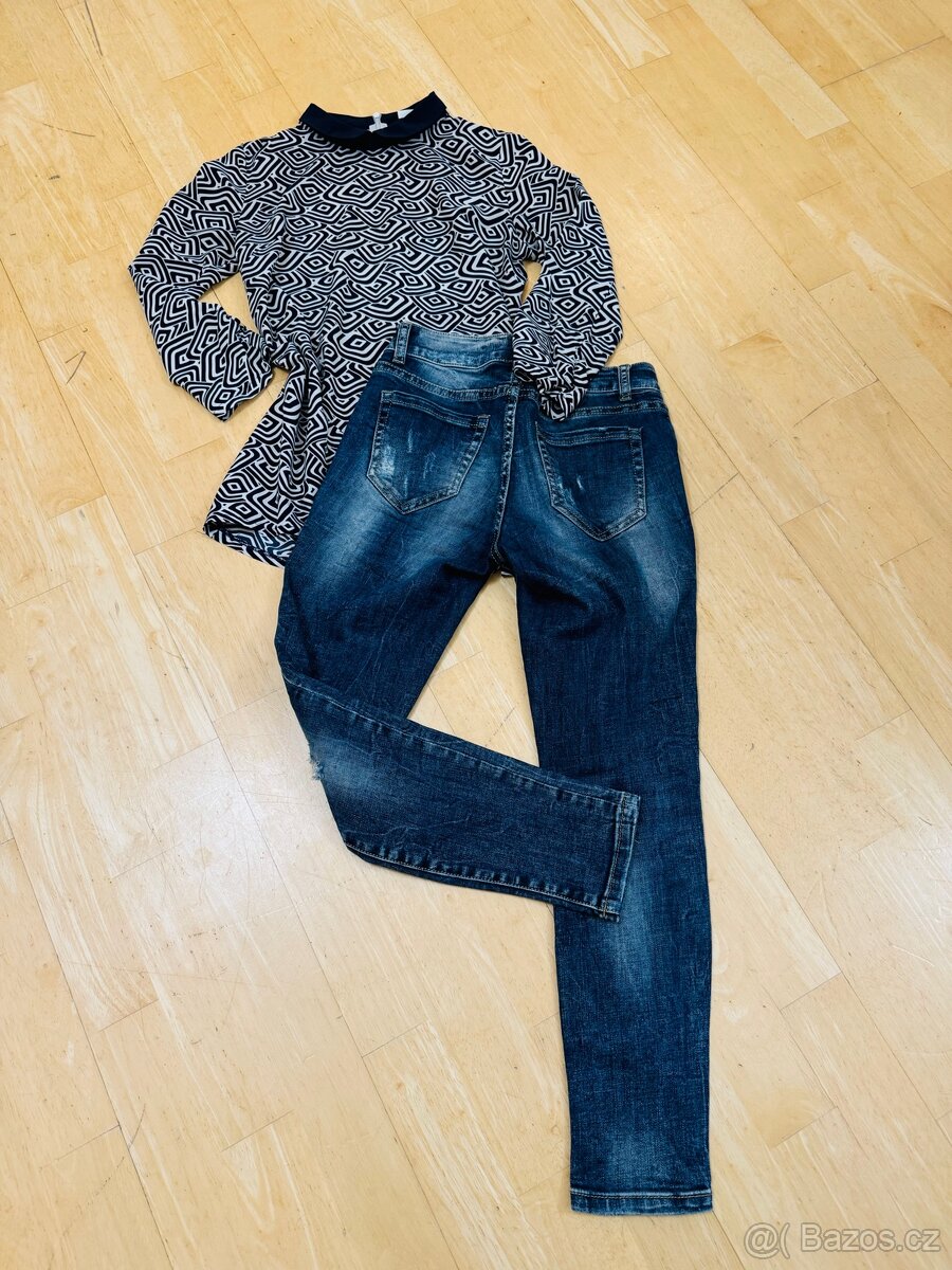 Boyfriend dámské džíny XS Miss bonbon - 11