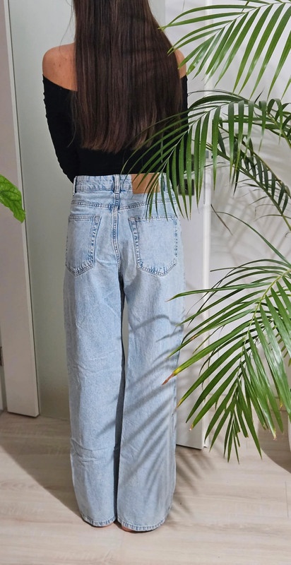 Modré rifle široké roztrhané džíny vel 36 - 11