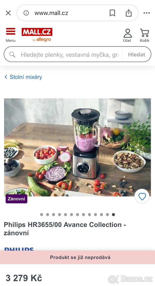 Výkonný stolní mixer philips - skleněná nadoba - 11