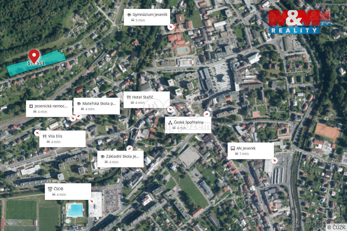 Prodej pozemku k bydlení, 1247 m2, Jeseník, ul. Thámova - 11