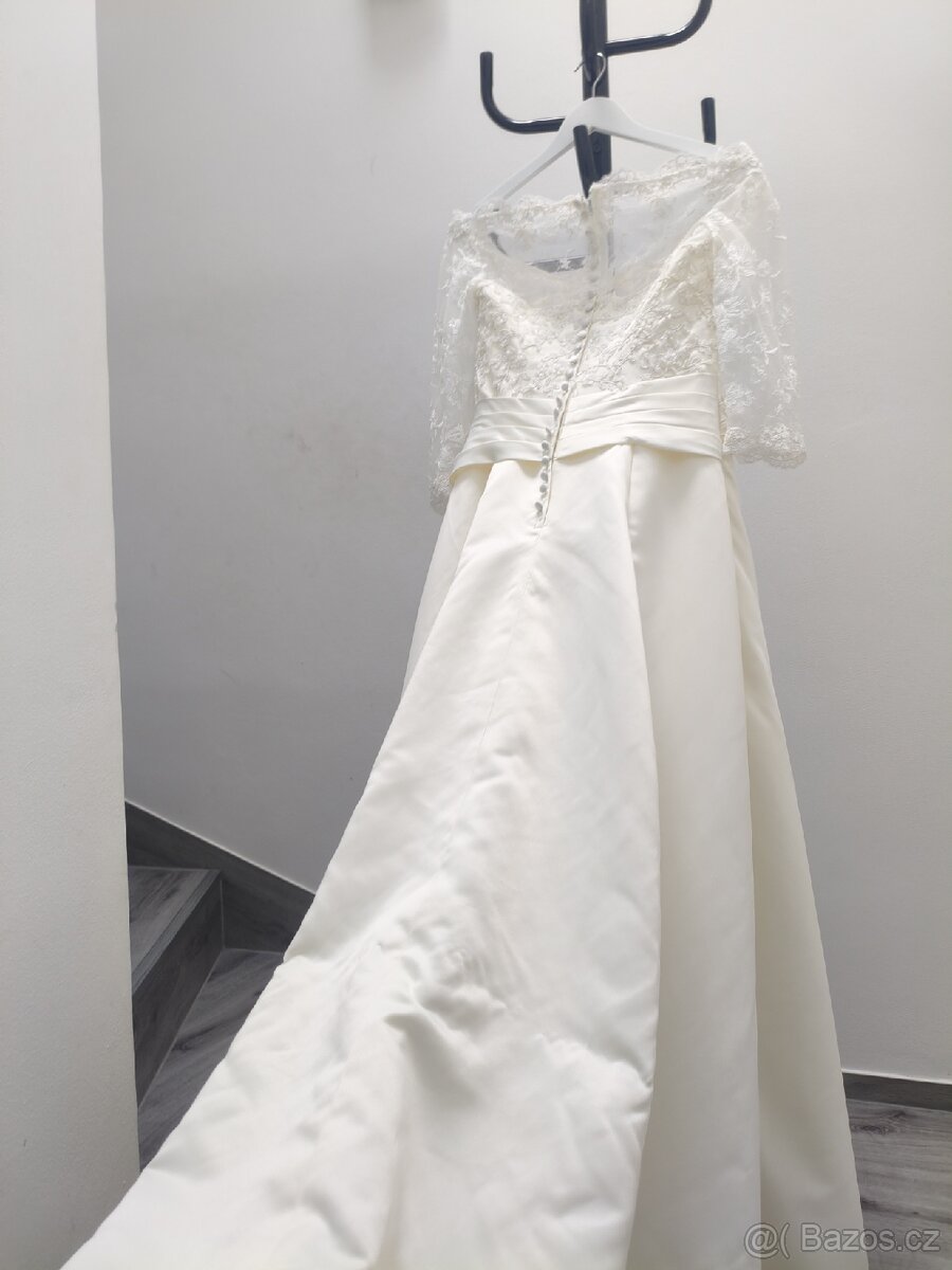 Svatební šaty s vlečkou vel. 36/38 - 11
