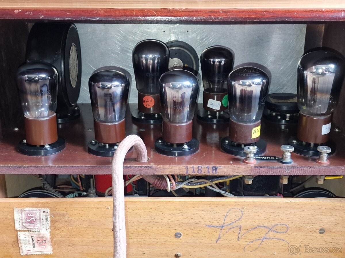 Starožitné rádio Ducretet, Paris, Francie, 7 lampovka, 1929 - 11