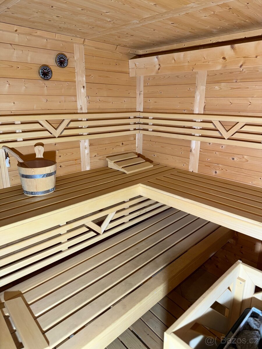 Finská sauna masiv 38mm rozměr 200x200x205v - 11