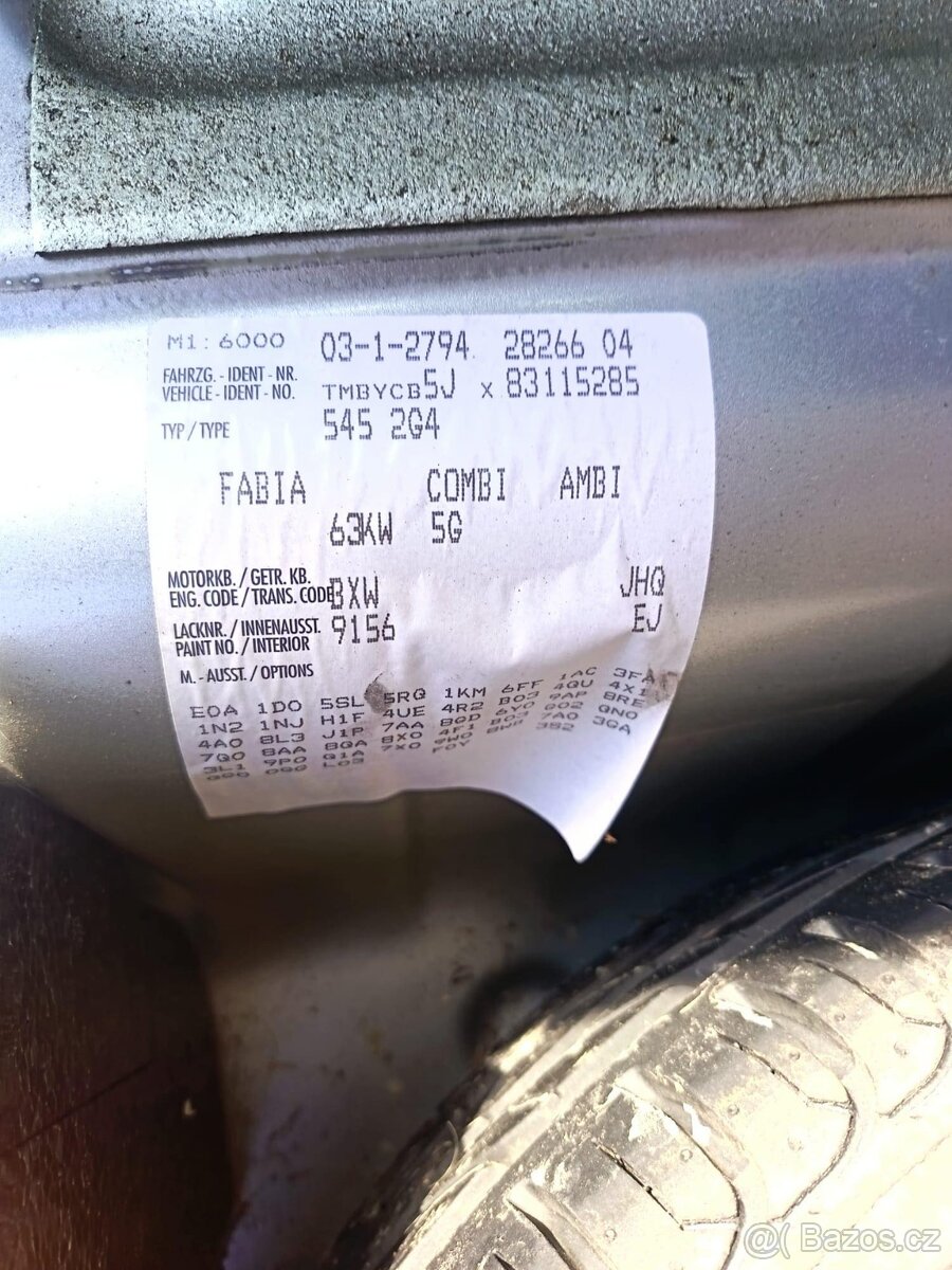 DÍLY Fabia 2 Combi 1.4 16V 63 kw - 11