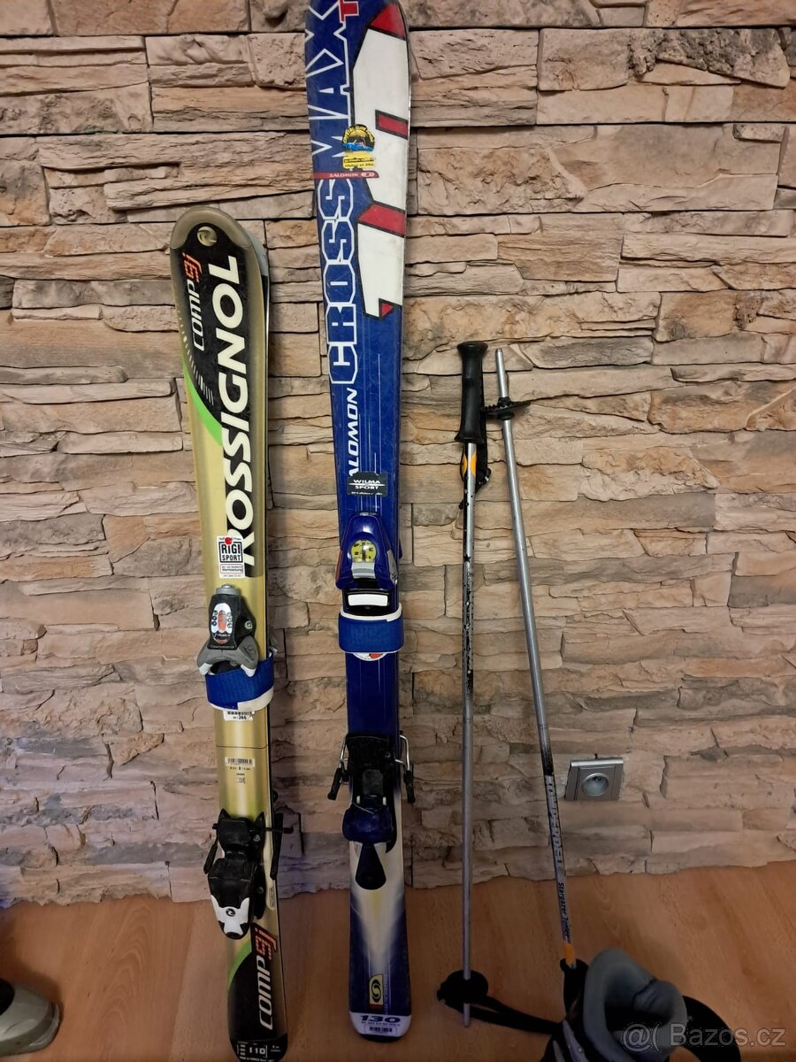 Dětské lyže a lyžáky vel. 110 a vel. 130 a dětska přilba - 11