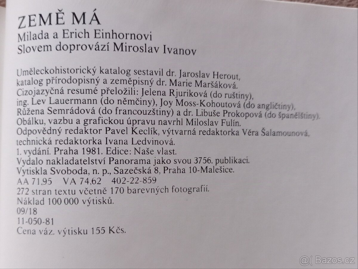 Země má, M. a E. Einhornovi, 1981, 272 stran - 11