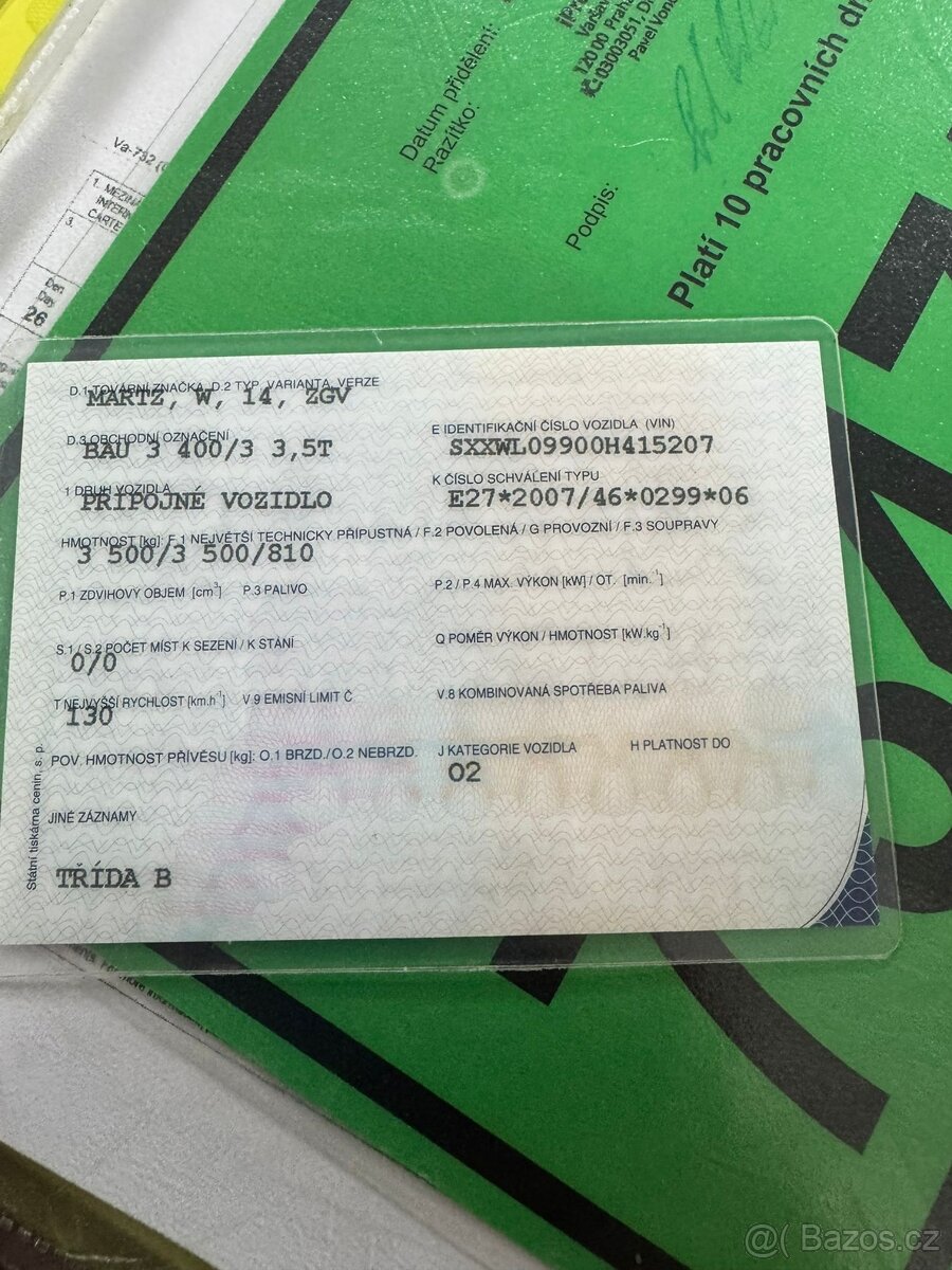 Přívěsný vozík Martz BAU 350/3 3500kg NA PŘEPRAVU BAGRŮ - 11