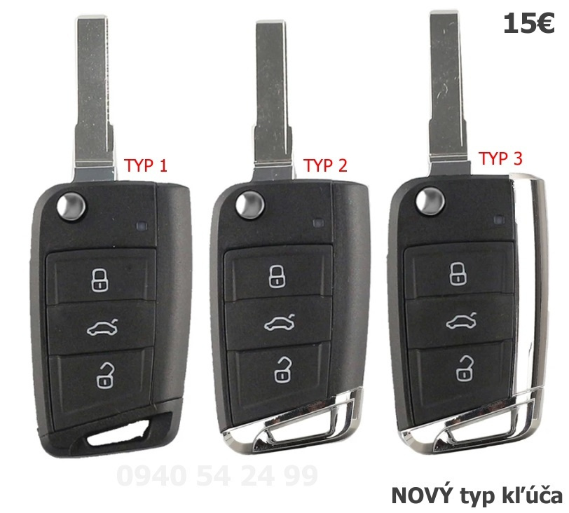 Obal autokľúča SEAT VW ŠKODA - 11