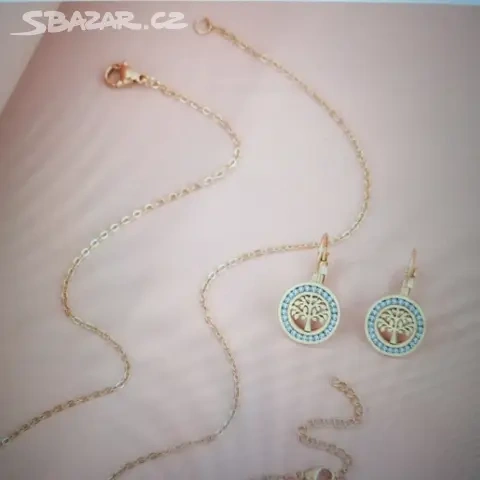 Set náušnice+řetízek s přívěškem+náramek - 11