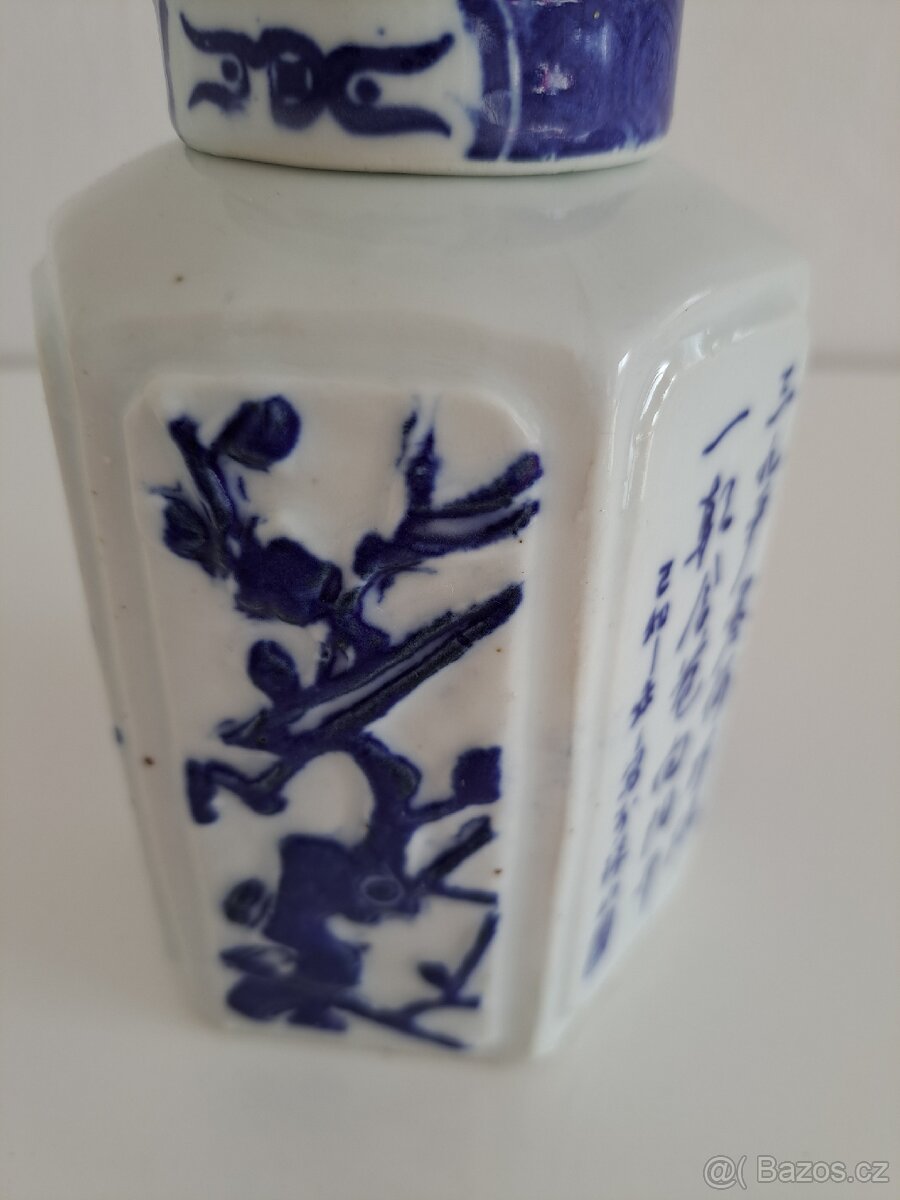 Porcelánová dóza - čínský motiv - 11