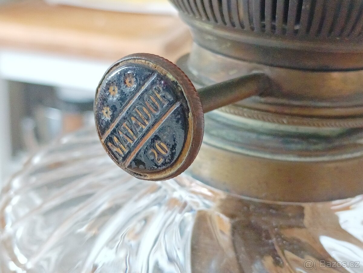 STAROŽITNÁ SECESNÍ PETROLEJOVÁ LAMPA EHRICH & GRAETZ-19.STOL - 11