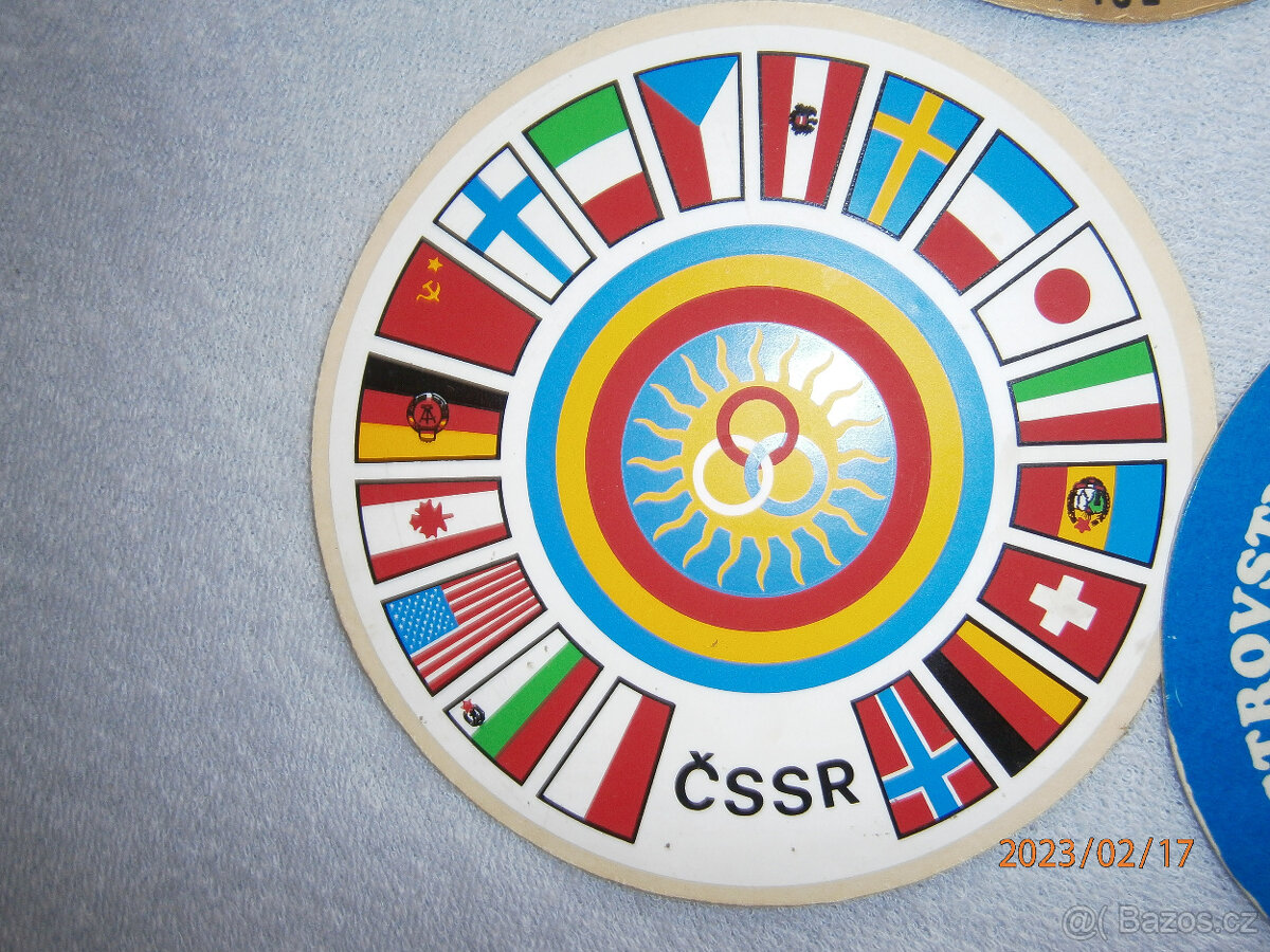 retro hokejová helma,přilba,samolepky MS v hokeji - 11