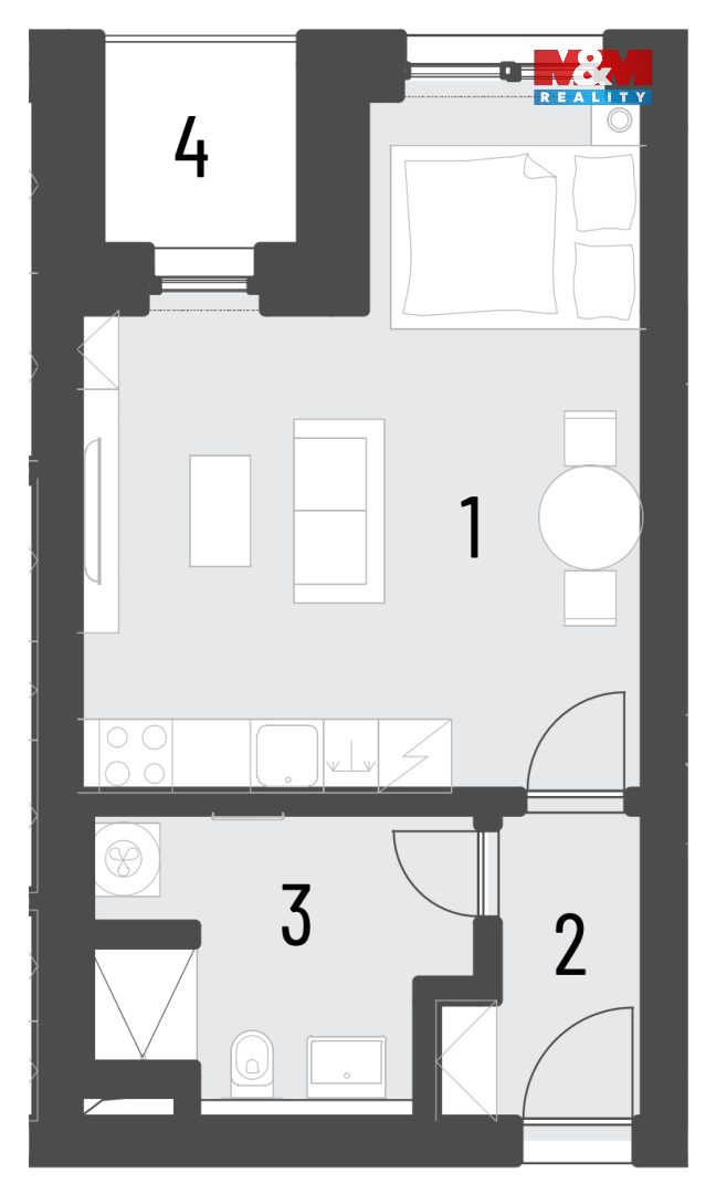 Prodej bytu 1+kk, 40 m², Brandýs nad Labem, ul. Dřevčická - 11