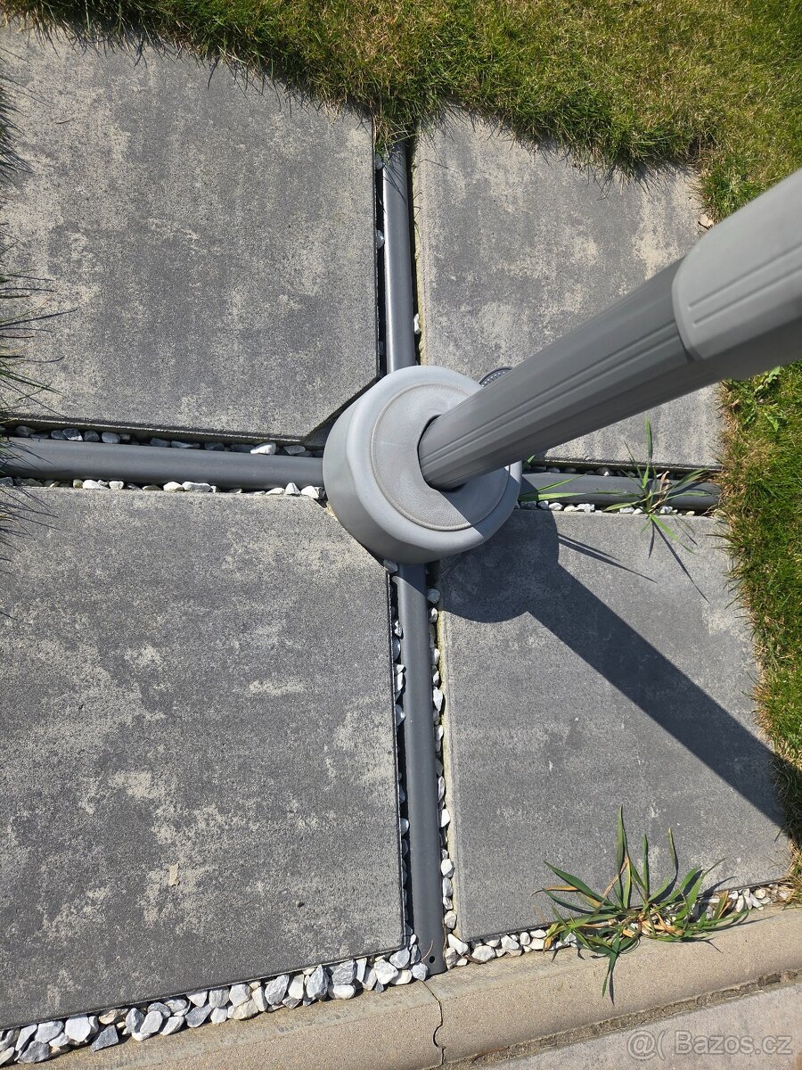 Slunečník Santorini Ø 300cm šedý - 11