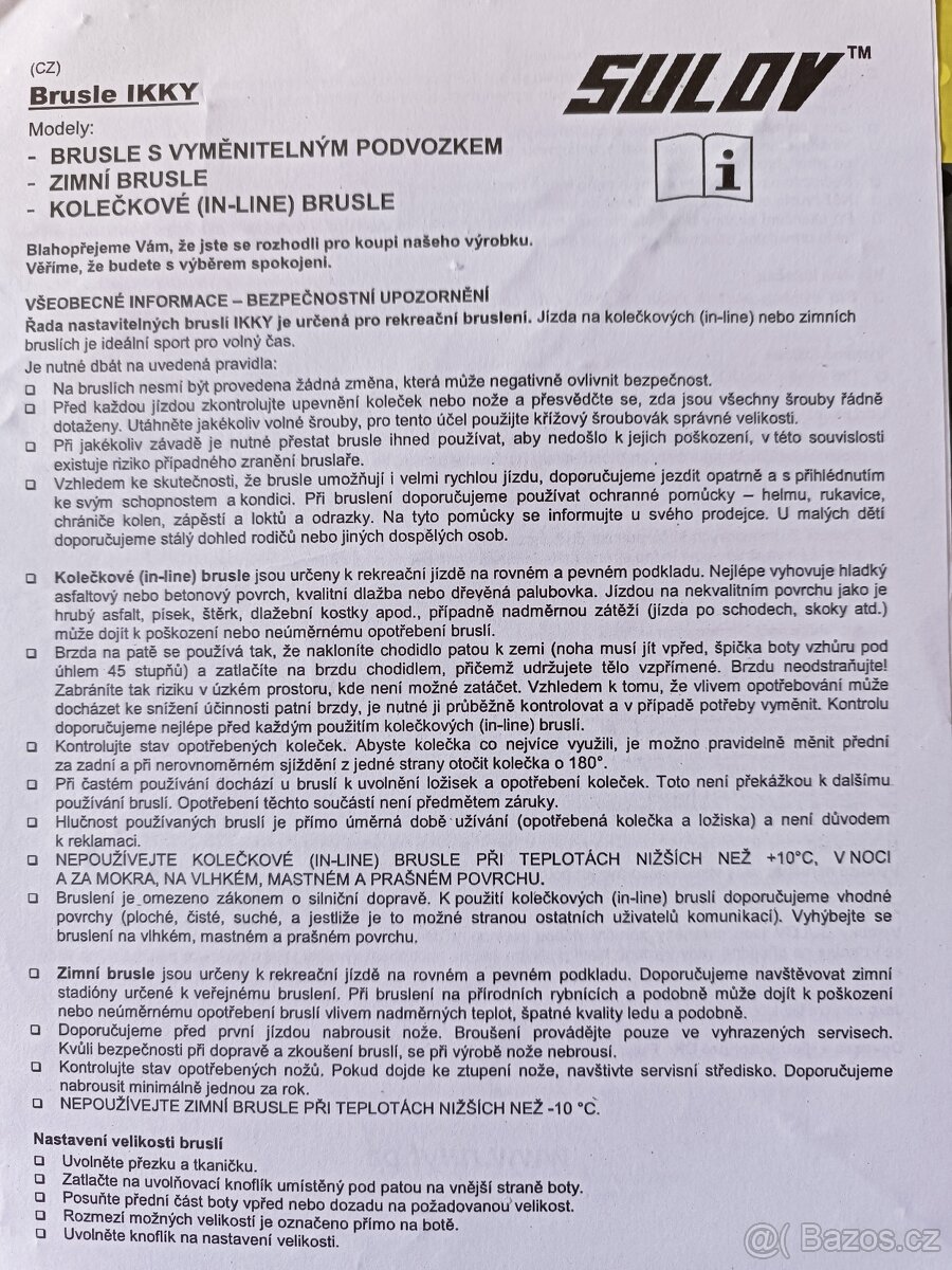 Rostoucí dětské zimní/letní brusle Sulov IKKI (35-38) - 11