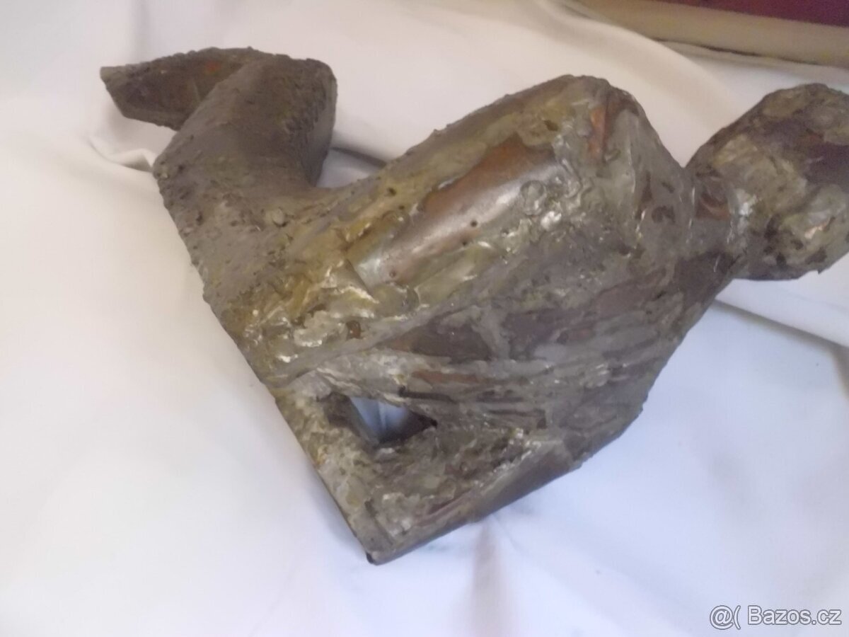 UNIKÁT - Starožitná Kubistická Kovová ART Plastika - ŽENA - 11
