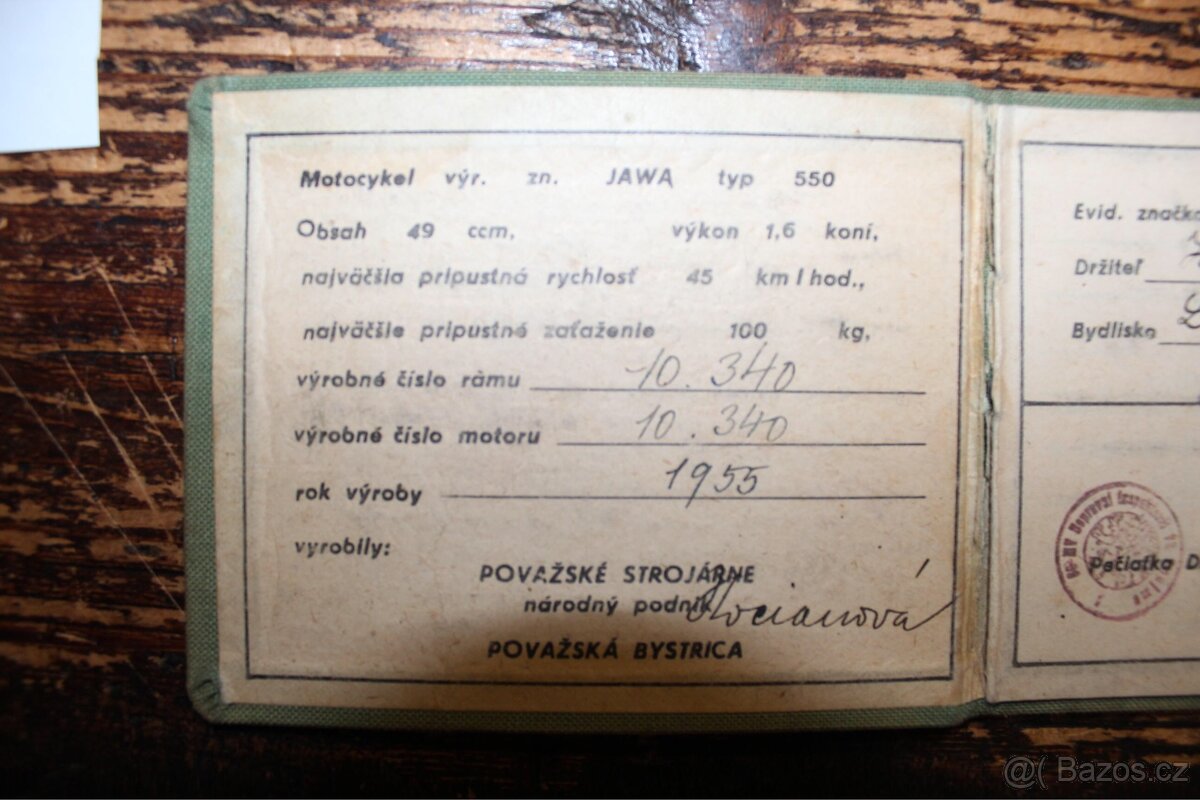 Jawa - 550 Pařez R.V.1955 - 11