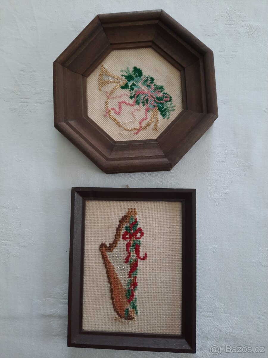 Obrazy krásné,velké,top stav 3 ks,malé malované sig.obrázky - 11