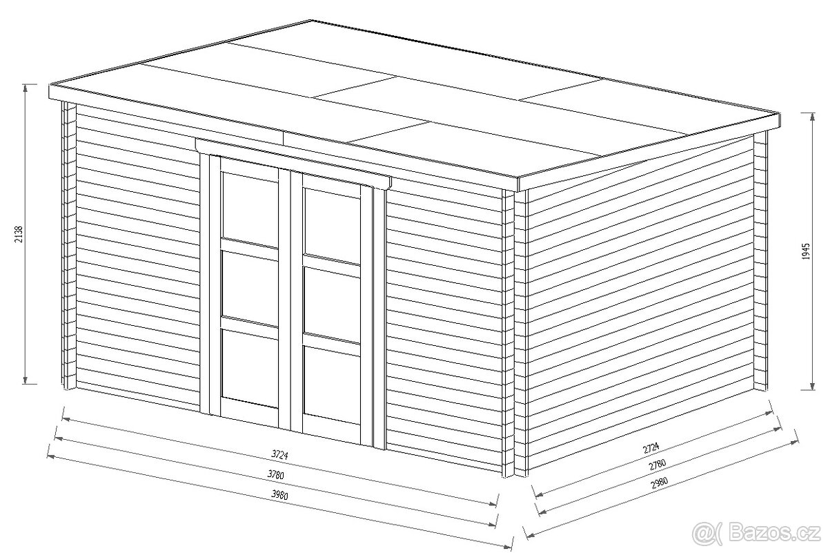 Zahradní domek 4x3 metry síla 28mm - 11