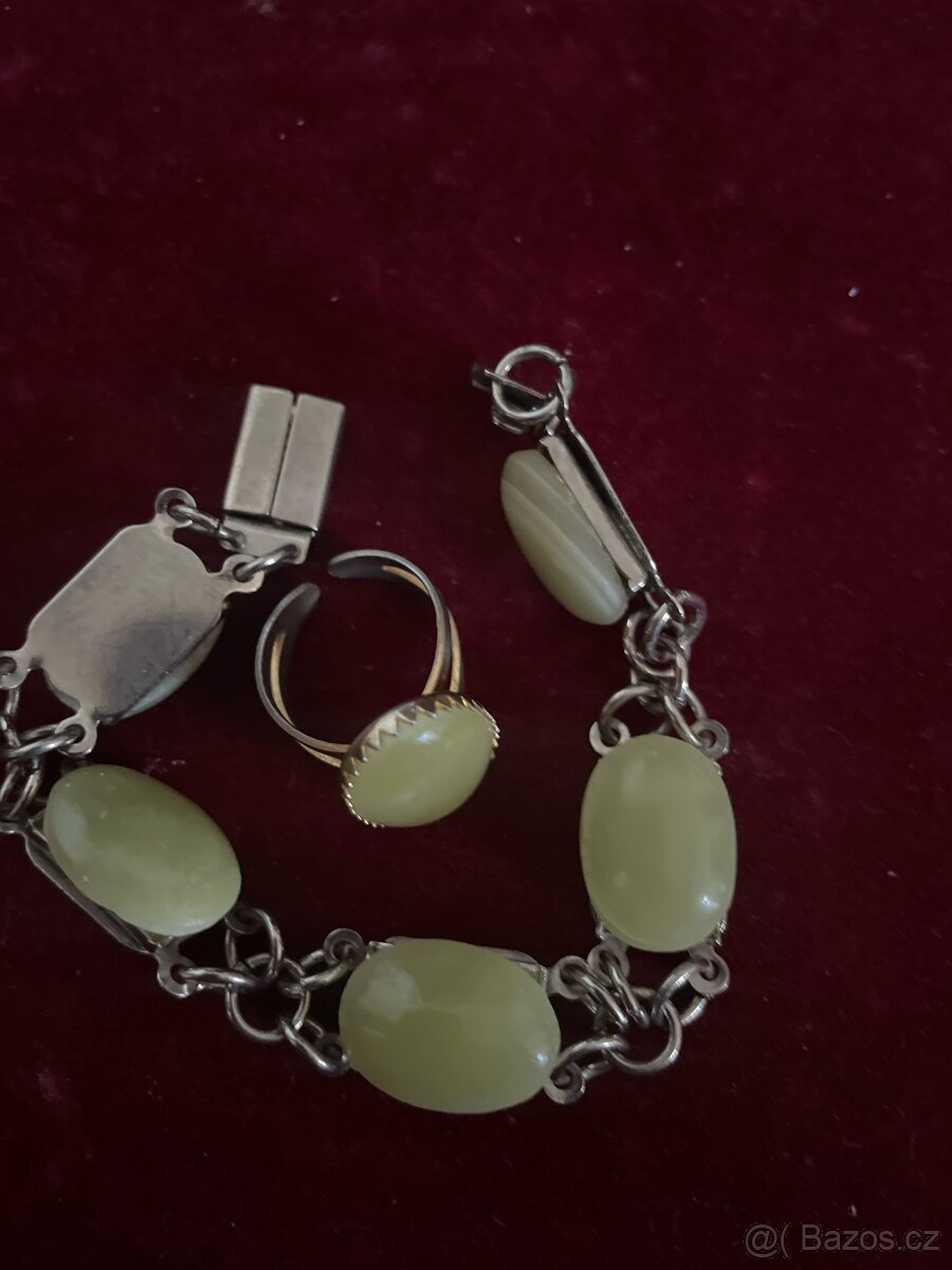 SOUPRAVA-prsten a náramek-stará bižuterie - 11