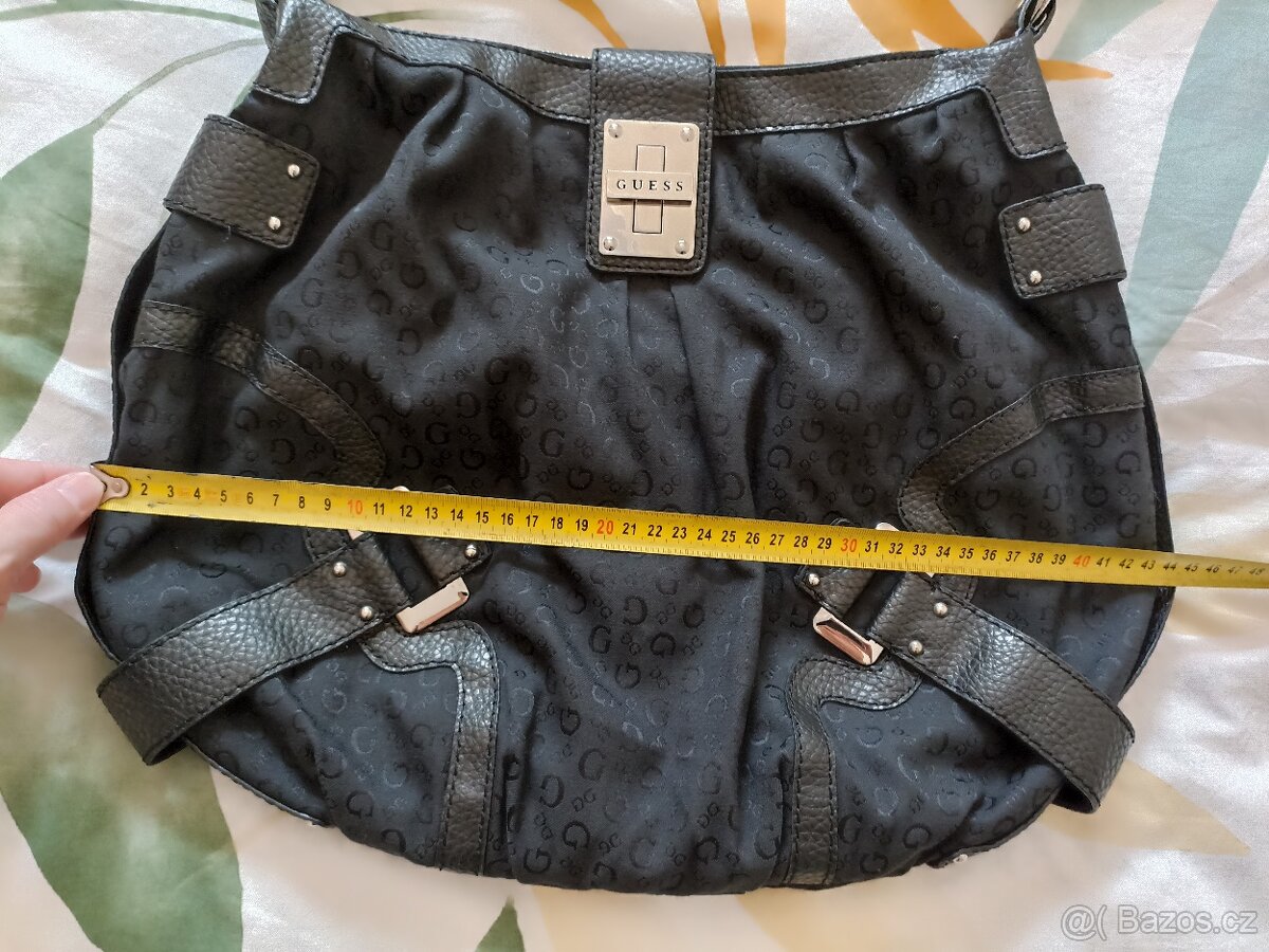 Kabelka GUESS - látková s logem - 11