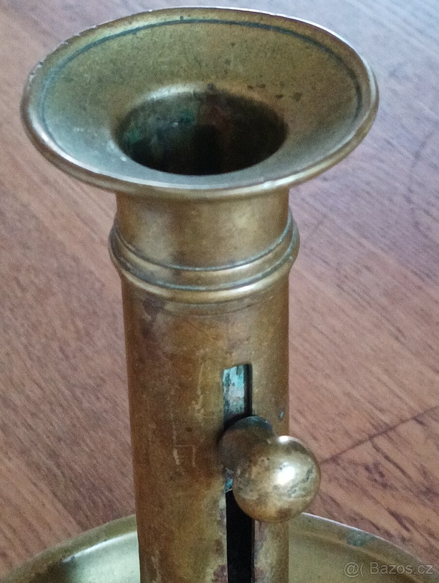 MOSAZNÝ EMPÍROVÝ SVÍCEN BIEDERMEIER 19. STOLETÍ Z FRANCIE - 11