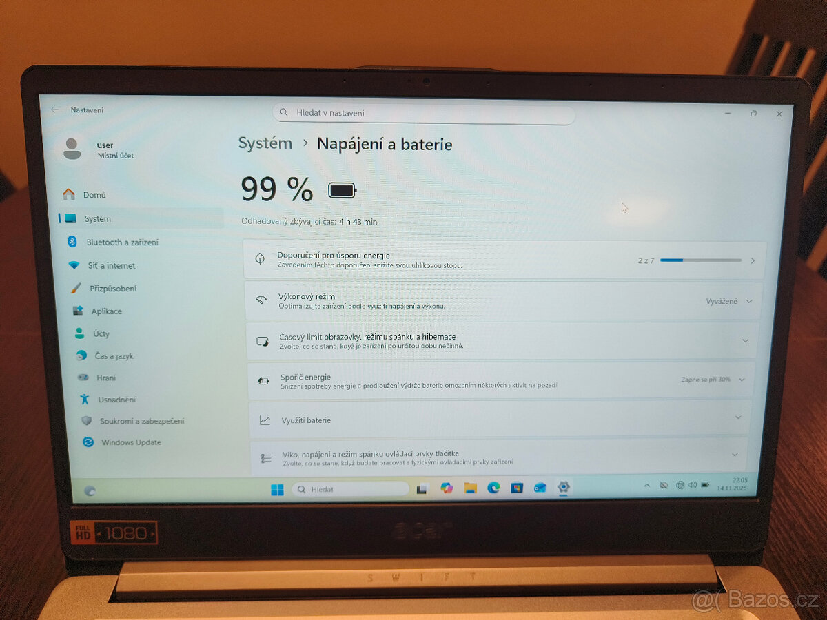 Acer Swift sf114-32/Intel Pentium N5000/4GB RAM/512GB NVMe - 11