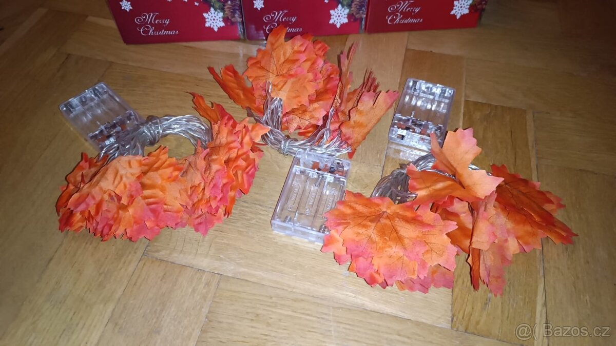 3x sada svítící lístečky / blikající LED světýlka Javor - 11