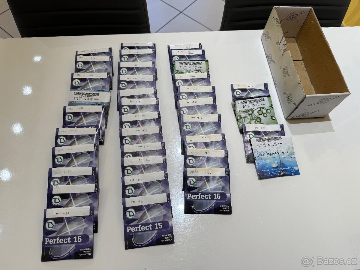 Dioptrické čočky skleněné - nové, 36ks - Brno - 11