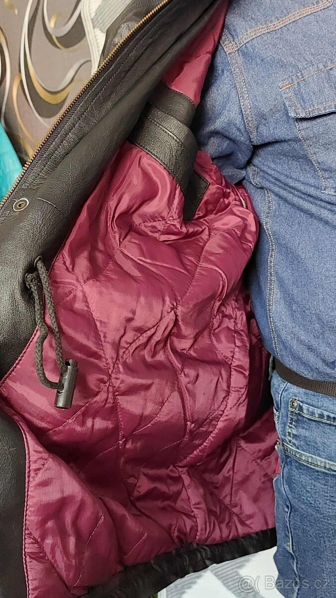 PÁNSKÁ KOŽENÁ BUNDA - PARKA - vel. 54 - 11