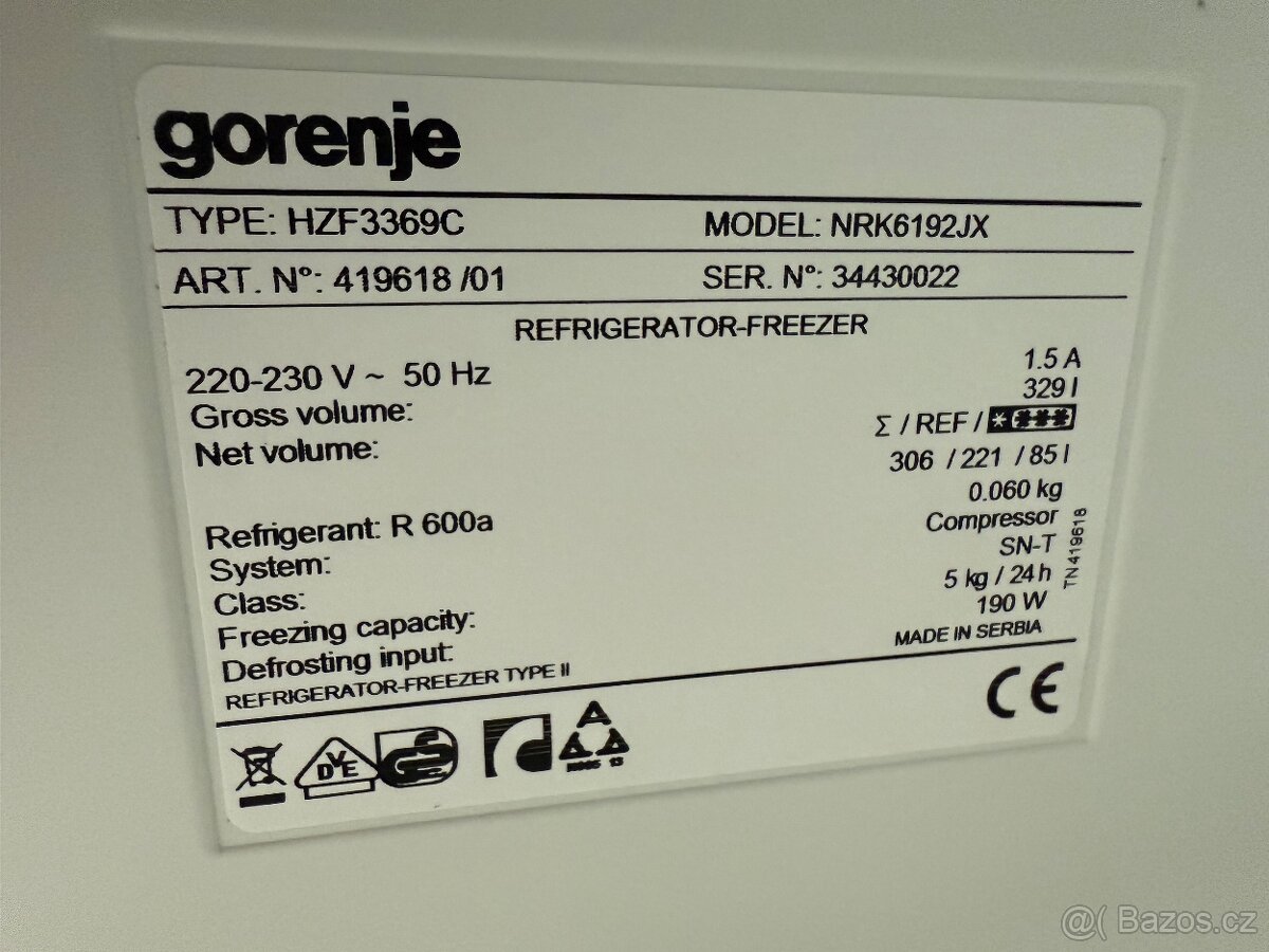 Lednice s mrazákem Gorenje nerez šedá - 11
