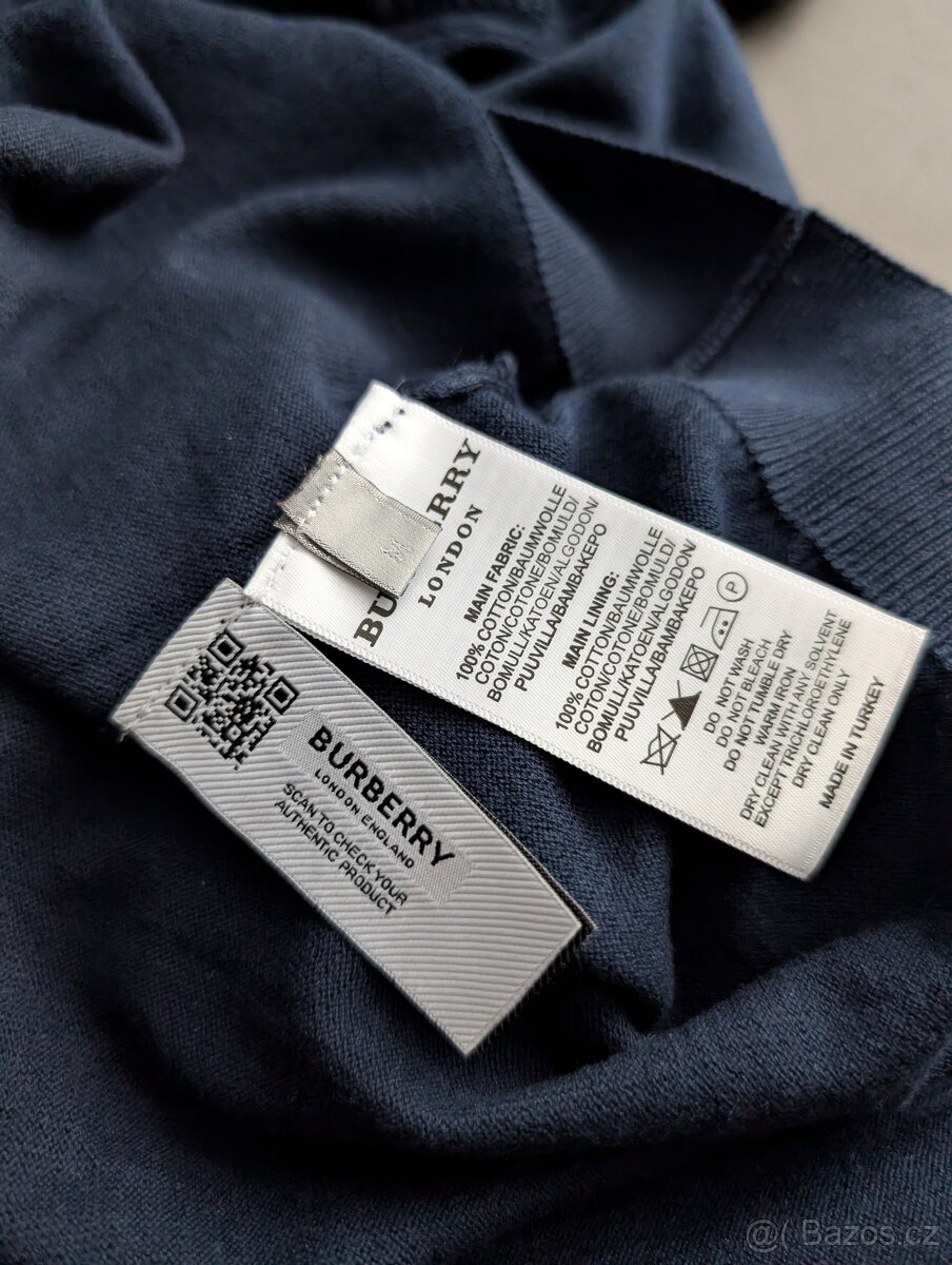 Navy polo tričko Burberry vel. M - 11