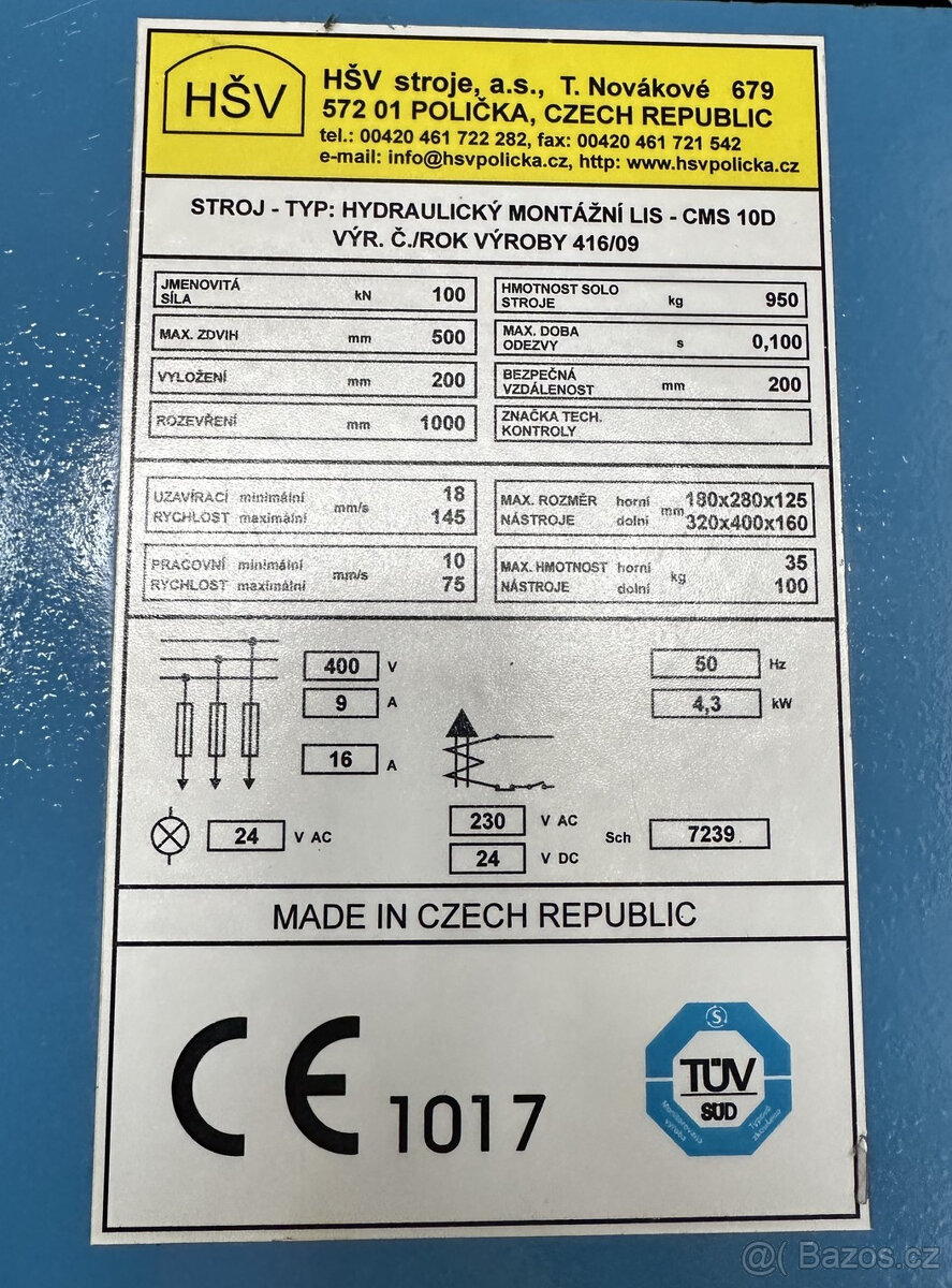 Lis montážní, hydraulický CMS 10 D - 11