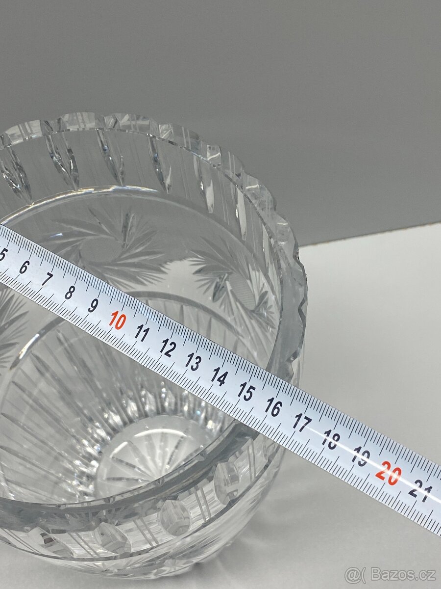 váza velká křišťálová váza broušená sklárna poděbrady - 11