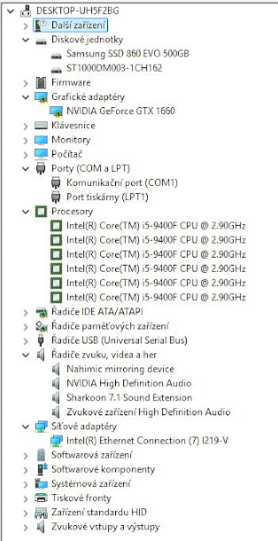 Herní PC - Intel i5 9400F, Nvidia GTX 1660 6GB, 16GB RAM - 11
