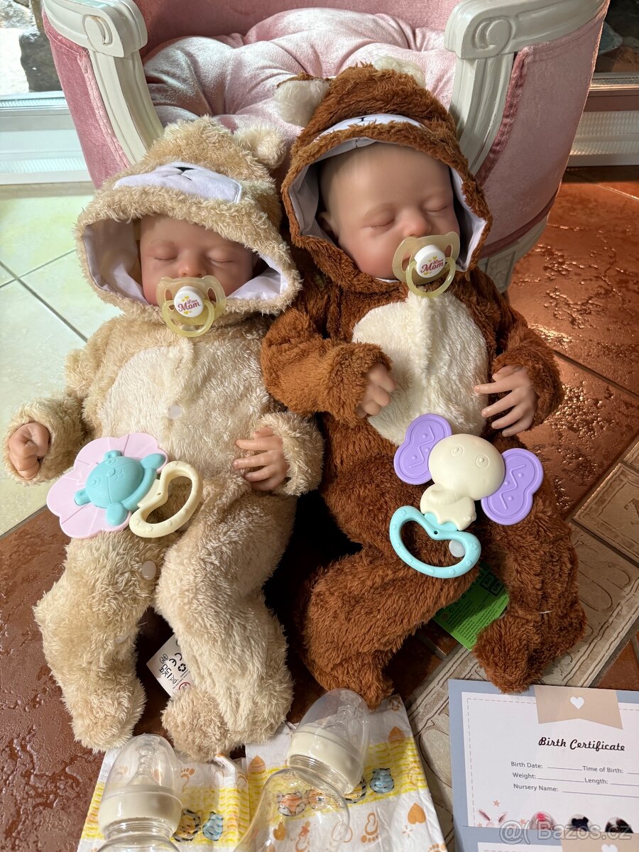 Realistická Reborm miminka dvojčátka - 11